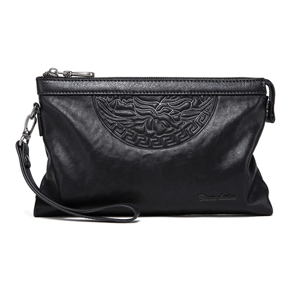 BISON DENIM Коровья кожа Клатч Большой Мужской Черный