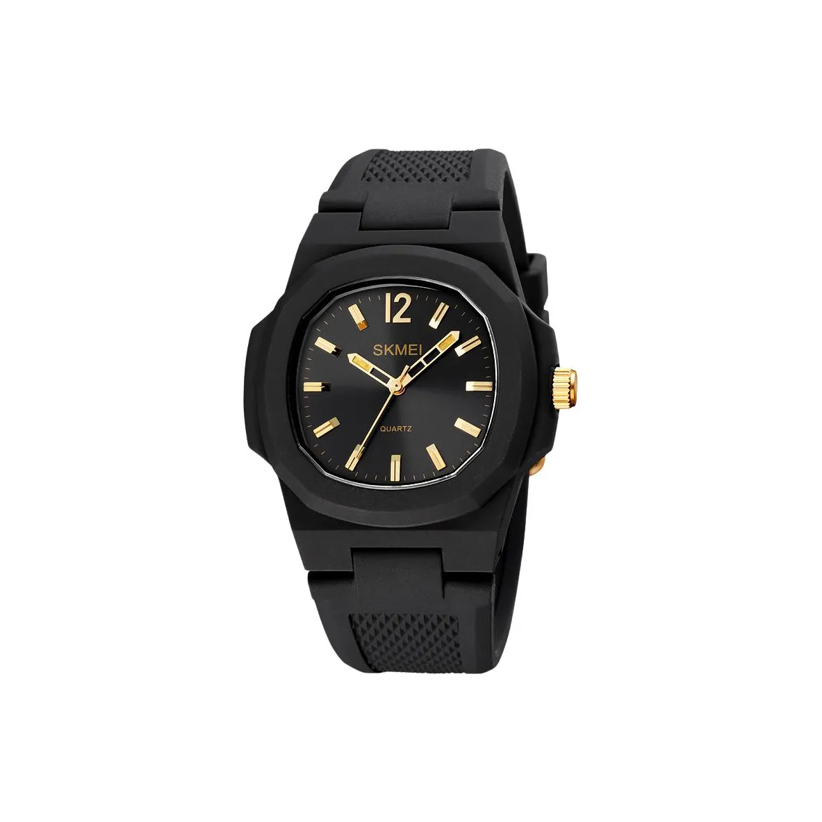 SKMEI Кварцевый механизм силиконовый ремешок мужские часы черный циферблат