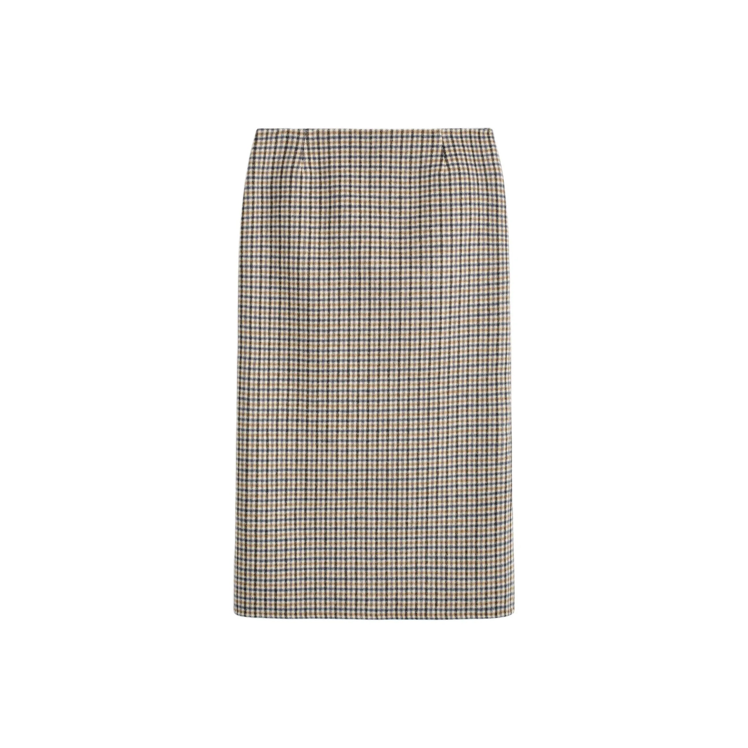 COS Бежевый Клетчатый Женские Повседневные Длинные Юбки