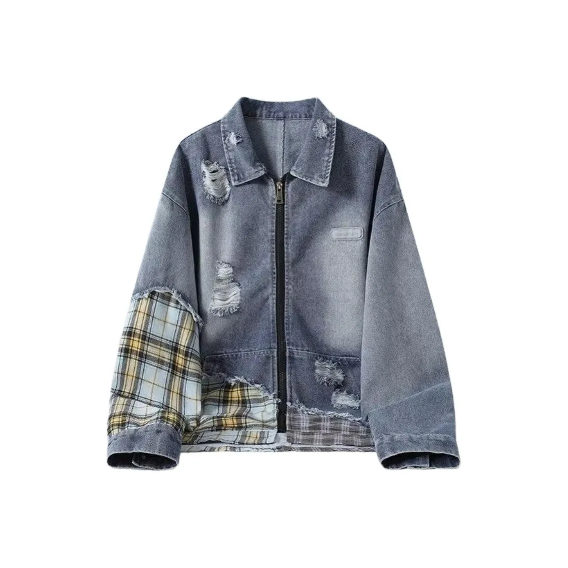 KAIZZGAO Синий Мужской Джинсовые Куртки