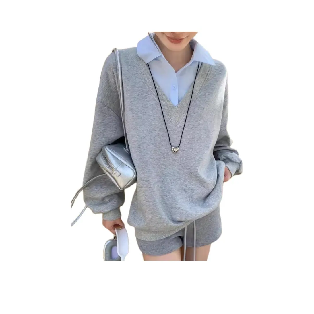 HKPXR Серый Женский Свитшот