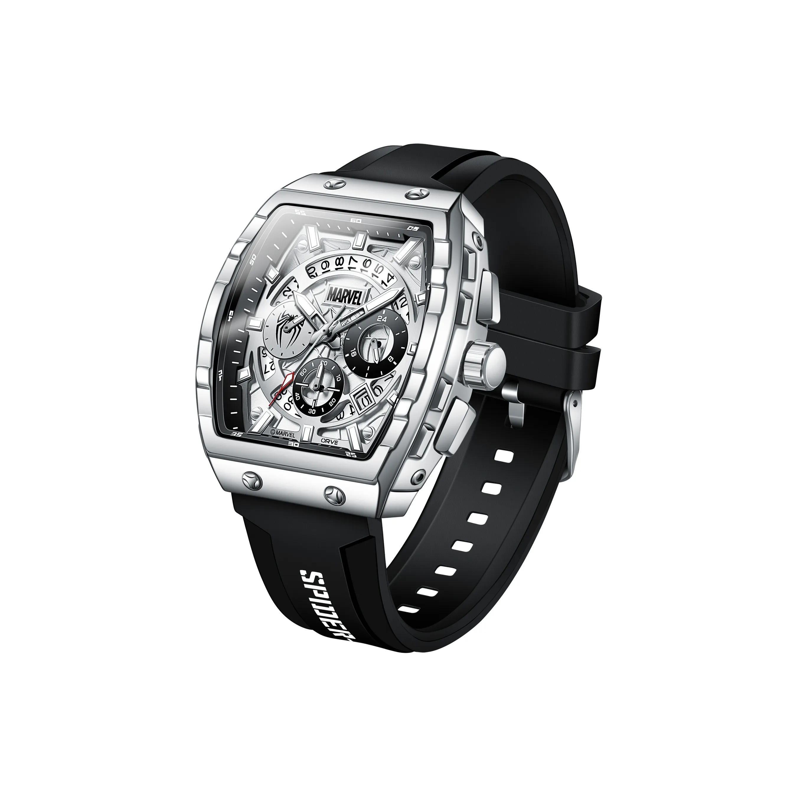 MARVEL The Avengers Series Кварцевый механизм Силиконовый ремешок Часы Мужские Белый циферблат