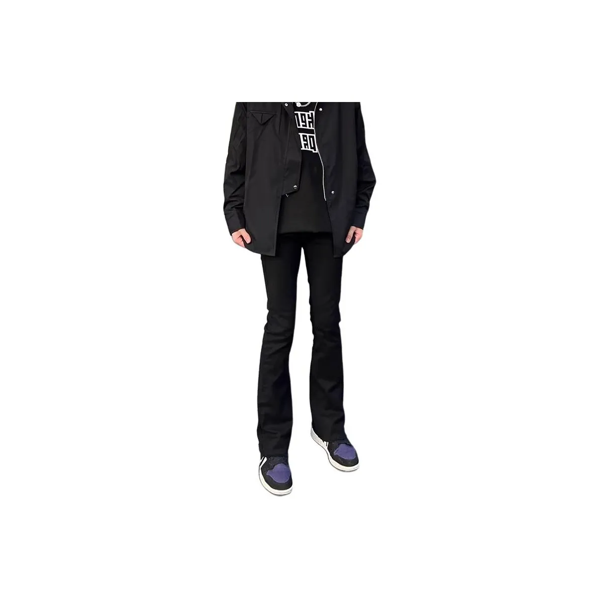 Children of Huaxia Черные Брюки-Клеш Мужские Джинсы