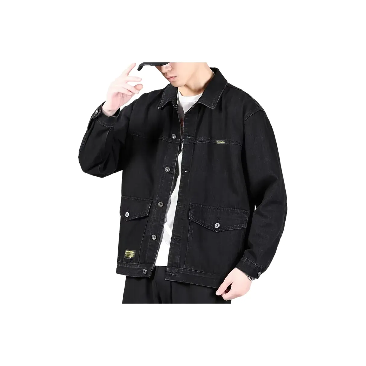 THINGYLAB Черный Мужской Джинсовый Куртка