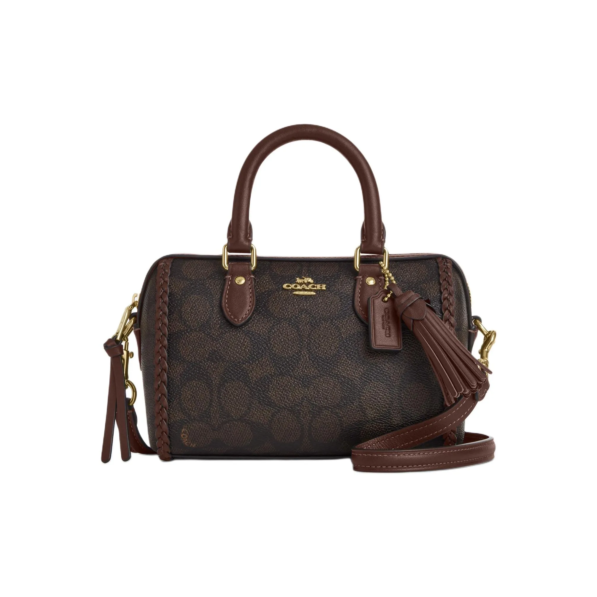 COACH Rowan Искусственная кожа Сумка Мини Женская Ореховый Кленовый Коричневый