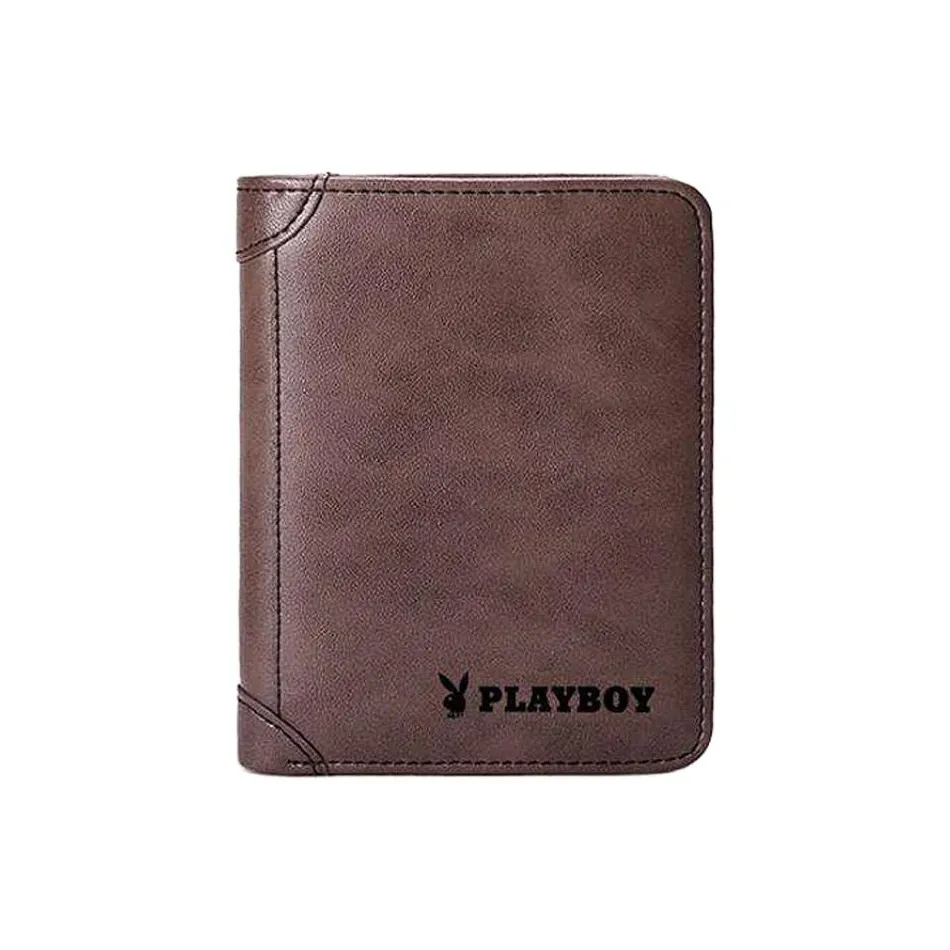 PLAYBOY Collaboration Коровья кожа Кошелек Мужской Кофе Черный
