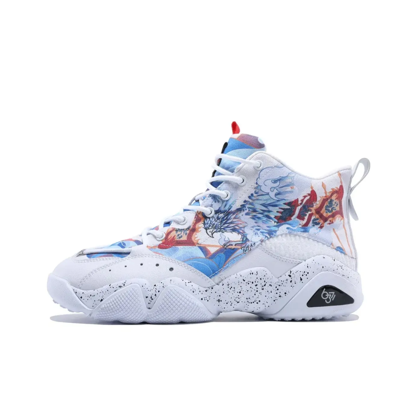 PEAK State Pole 6371 Толстая подошва Высокий топ Белый Синий Унисекс