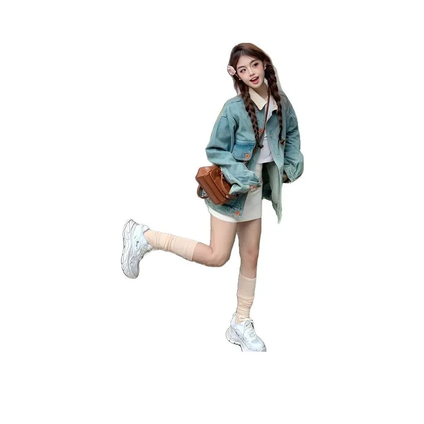 Dippanis Светло-синие Женские Джинсовые Куртки