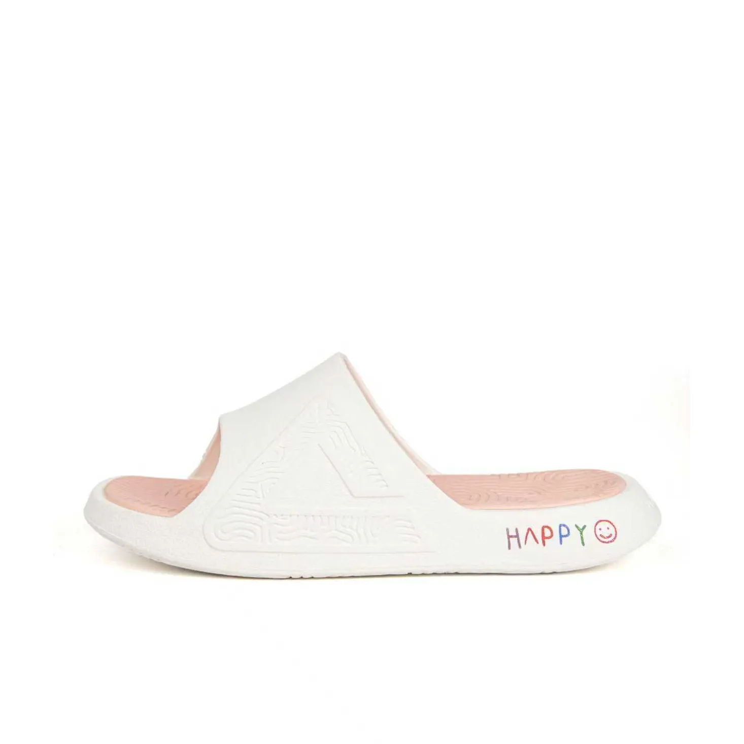 PEAK Extreme National Creativity Happy Smiley Face DIY Beach Sandals Unisex White Pink