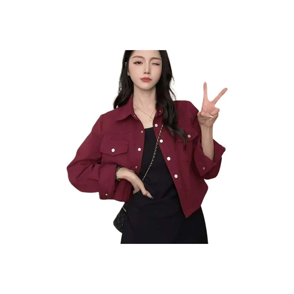 HAPG Винтажный Красный Деним Куртка Женская Куртка