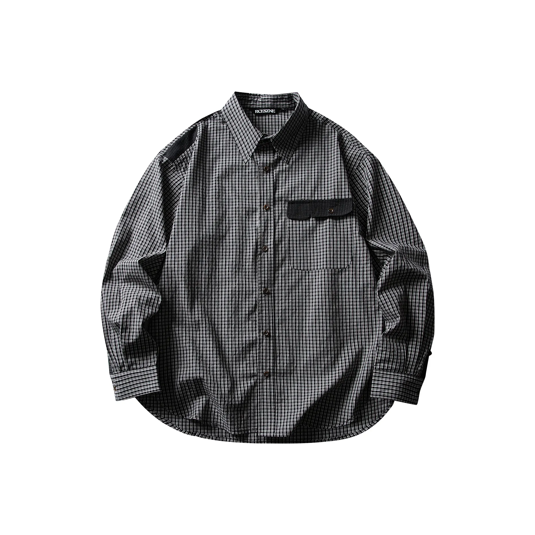 UNDOMAZE Весенний Осенний Длинный Рукав Рубашка Свободного кроя Мужская