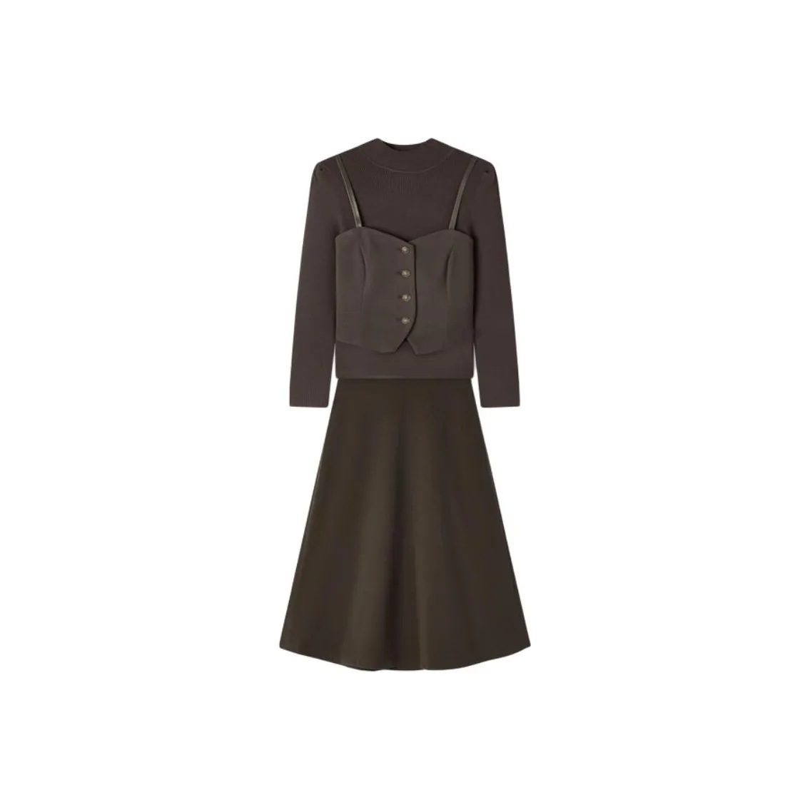 EICHITOO Темно-коричневый женский комплект с юбкой