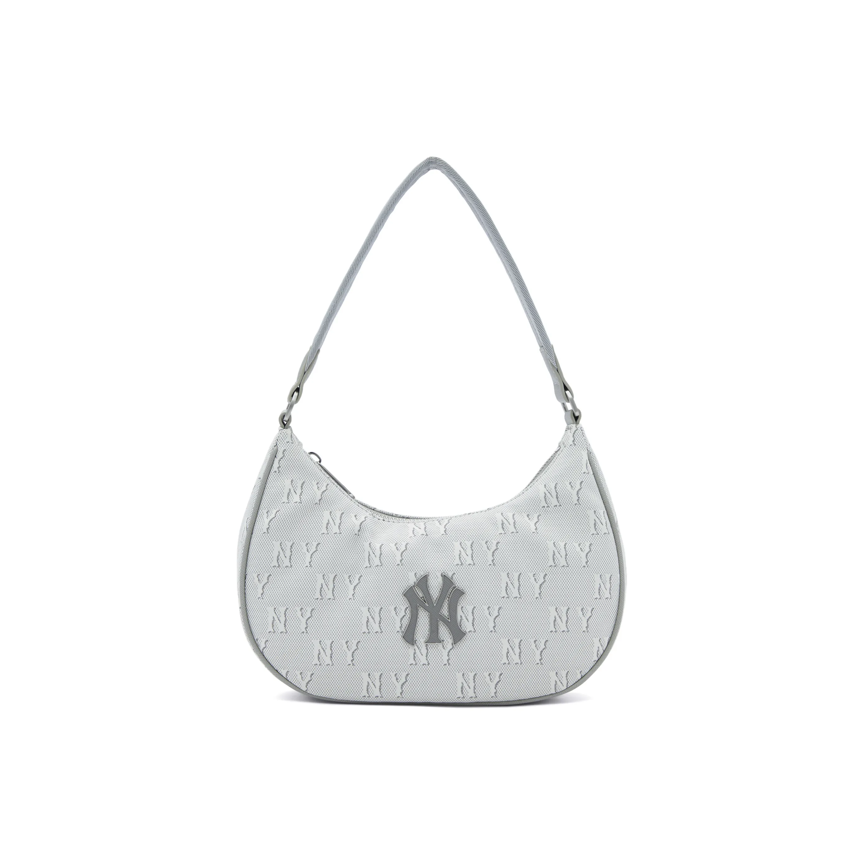 Mlb Base Logo Полиэстер Плечевая Сумка Сумка Регулярная Унисекс Белый Серебристо-Серый