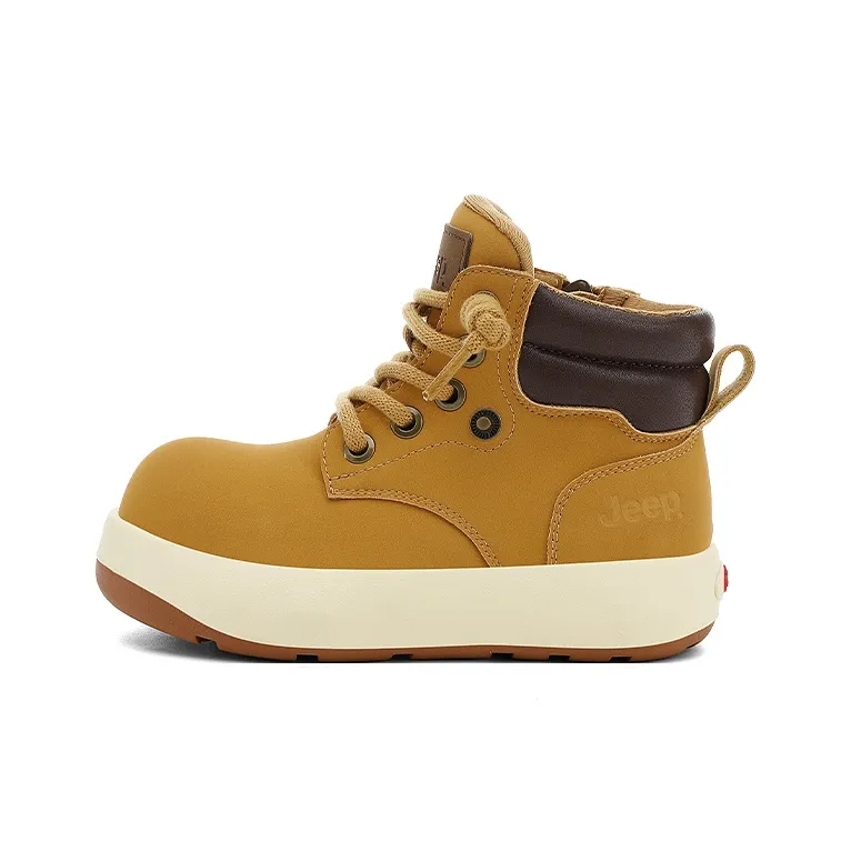 JEEP Износостойкий и водонепроницаемый низкий топ детские кожаные сапоги для подростков