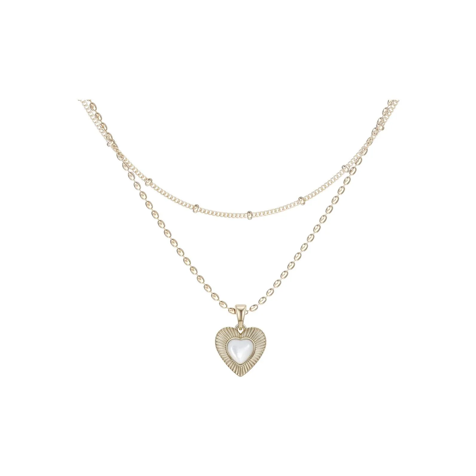 SUN HUNTER Ожерелье с покрытием из золота с 18 каратами медь + белый перламутр женское