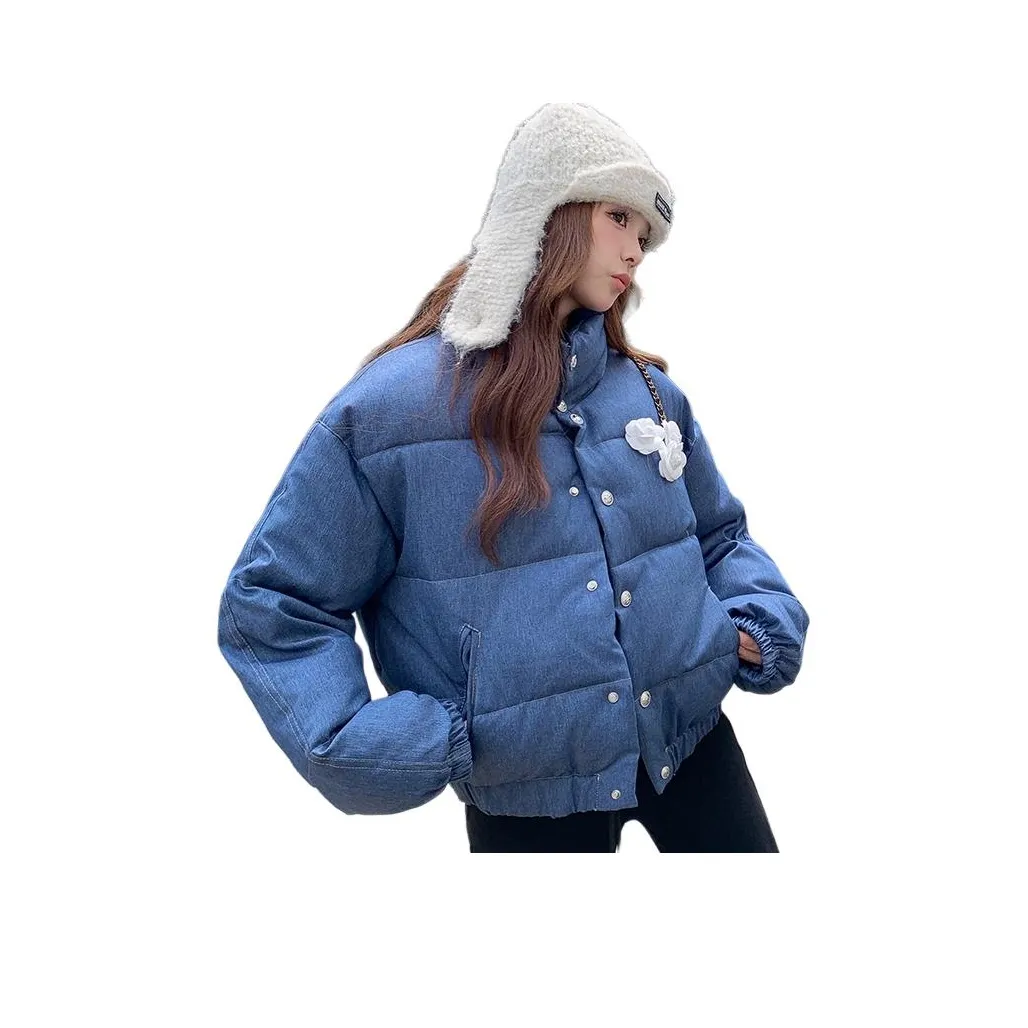 Dippanis Деним Хлопковый пуховик + Boutonnieres Женские пуховики