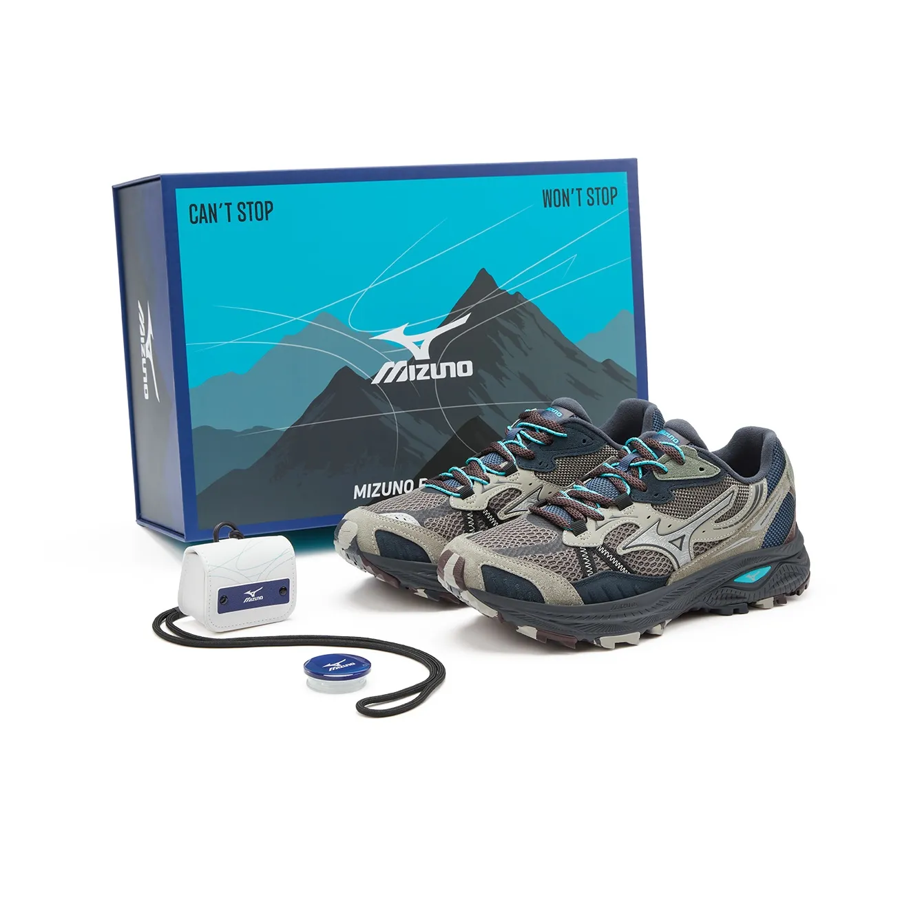 POIZON x Mizuno Racer ADV Амортизация Износостойкие Низкие Кроссовки для Бега Унисекс Железо Tower Серый