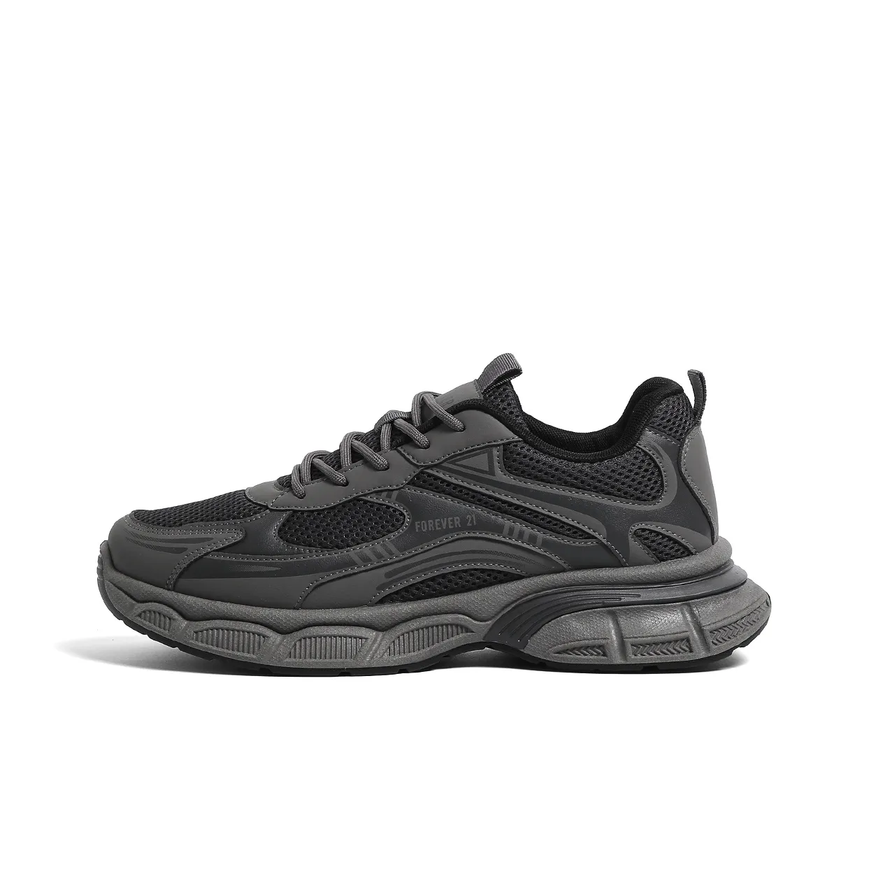 FOREVER 21 Амортизация Износостойкие Низкие Кеды Мужские Темно-Серые