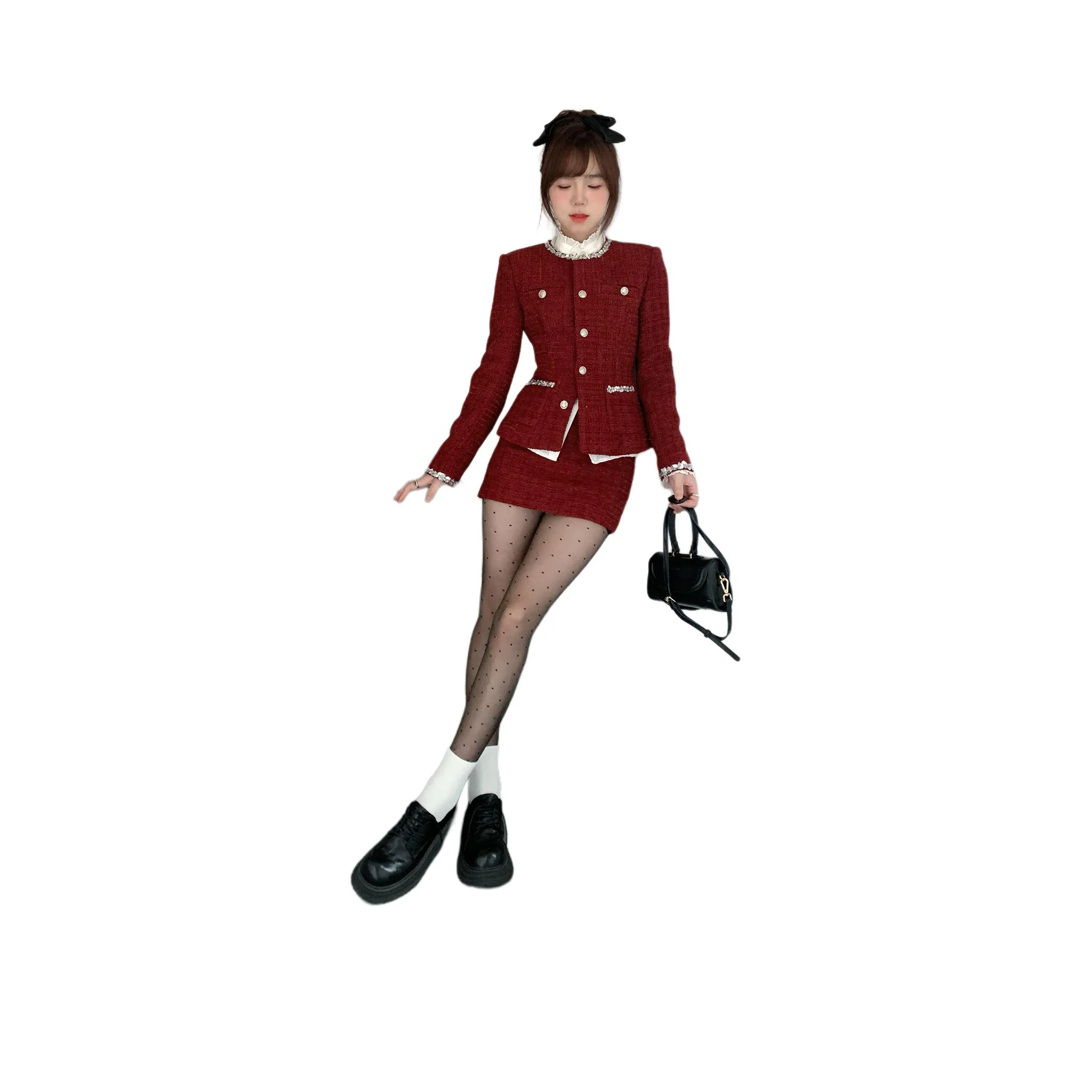 Dippanis Красный топ + короткая юбка женский комплект с юбкой