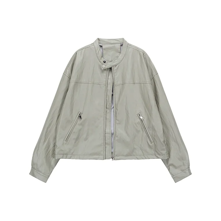 Комбо Кожа Куртка Пальто Унисекс