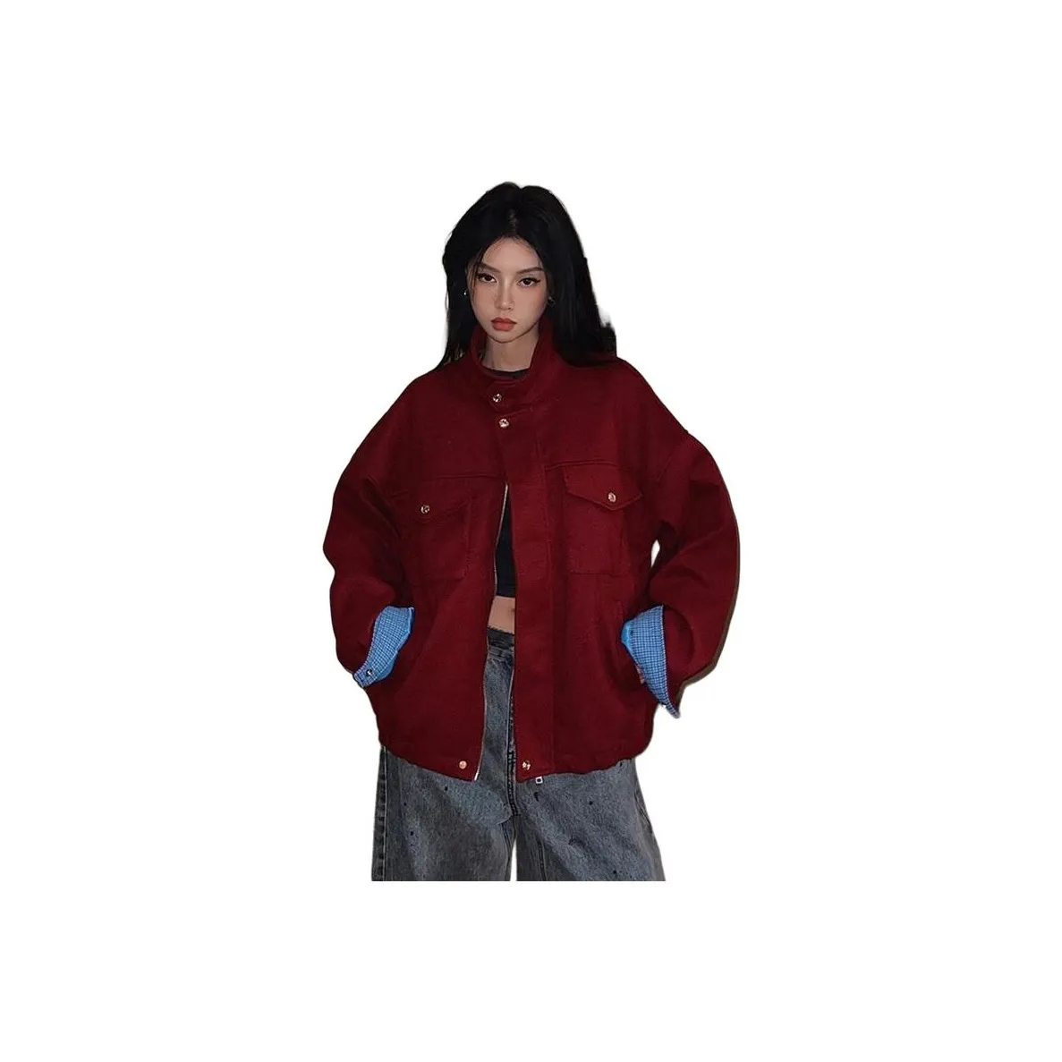 HAPG Red Plaid Coat [Весна Новый Стиль Позиционирование] Женские Куртки