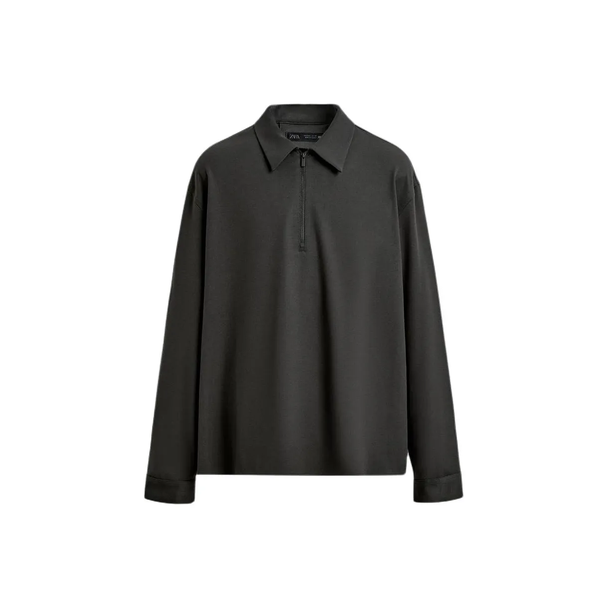 ZARA Мужская поло темно-зеленого цвета