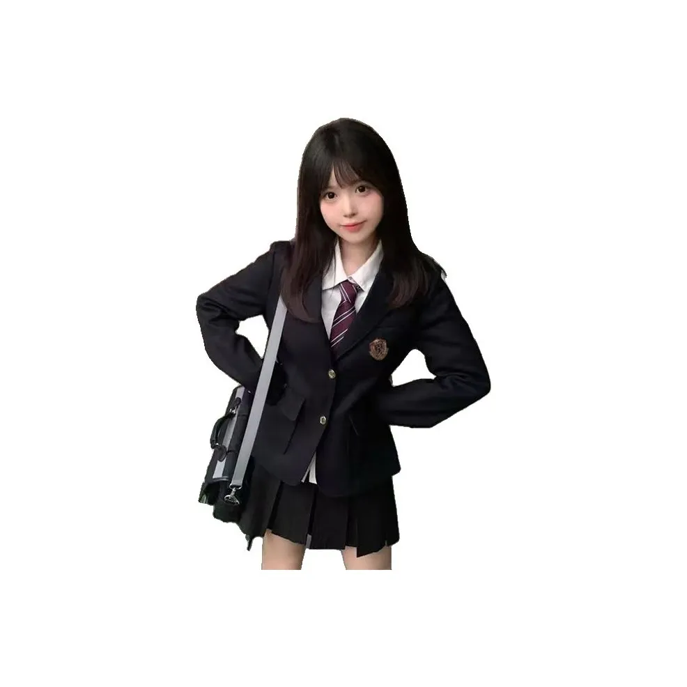 Dippanis Бизнес Костюм Пальто + Белая Рубашка + Юбка с Плиссами + Галстук Женские Комплекты с Юбкой