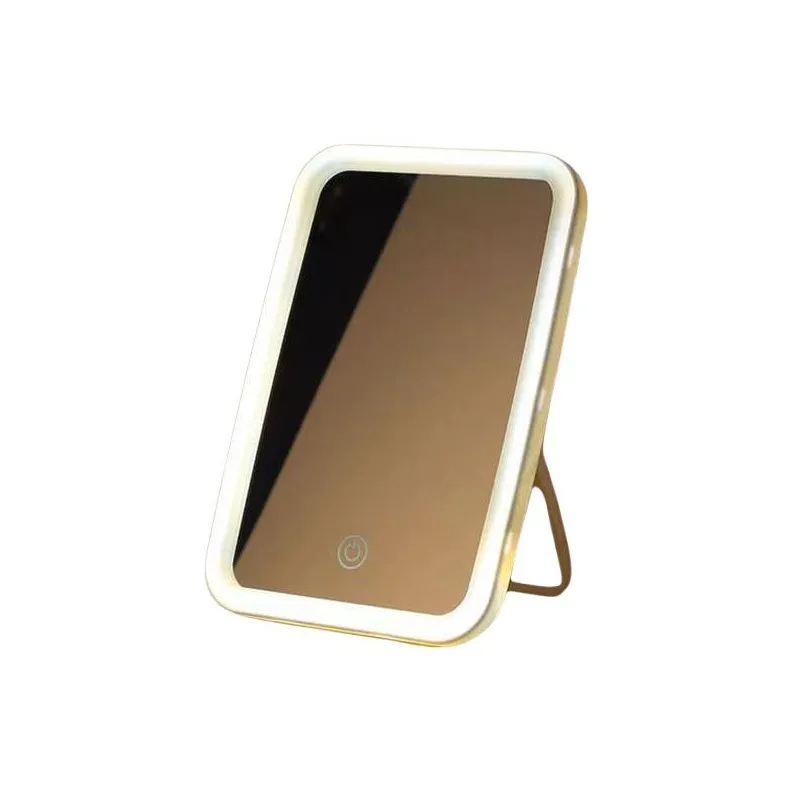 CEO LED Зеркало для макияжа с светом складное портативное косметическое складное зеркало для домашнего использования трехцветное зеркало