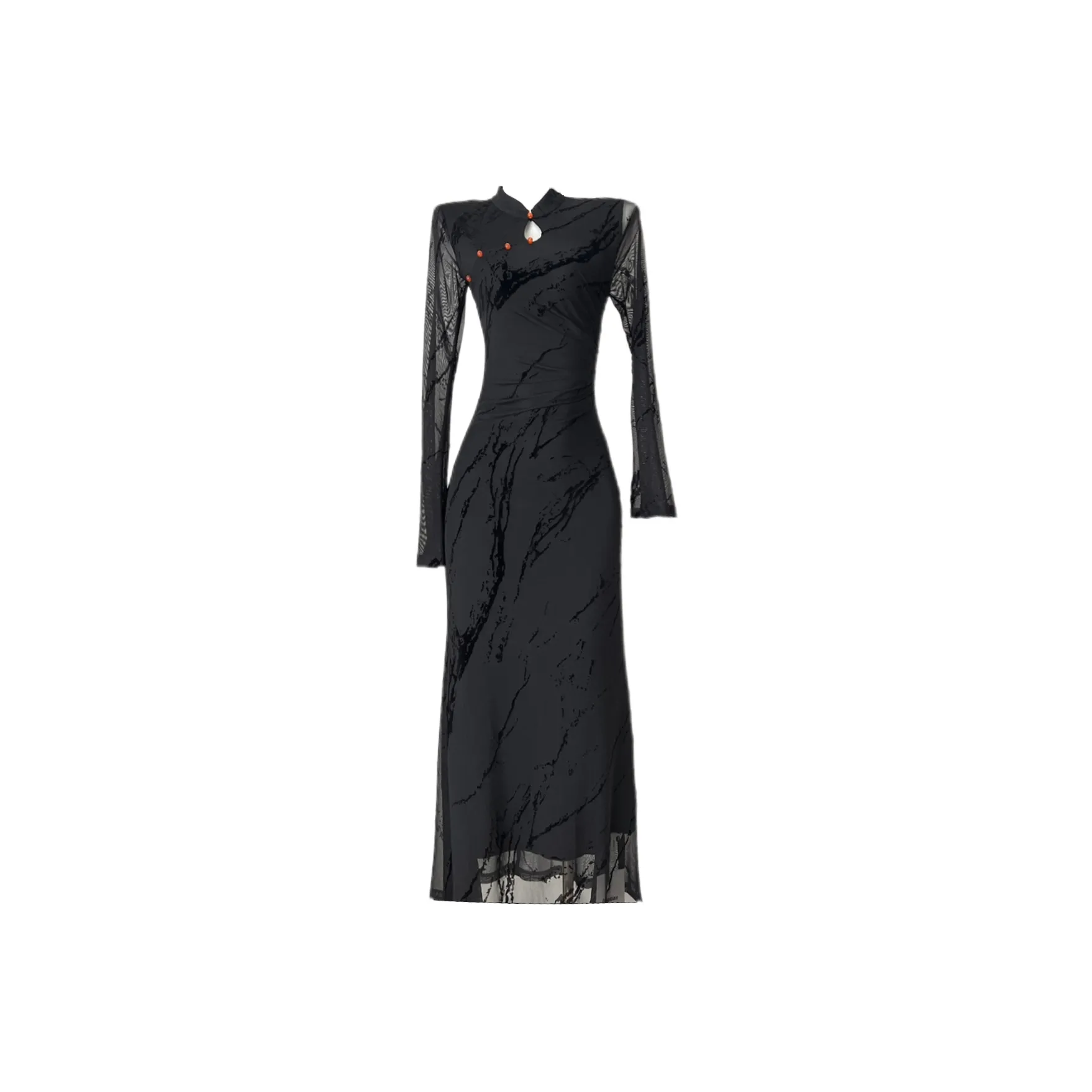 COMMA GIRL Длинное платье с длинными рукавами женское