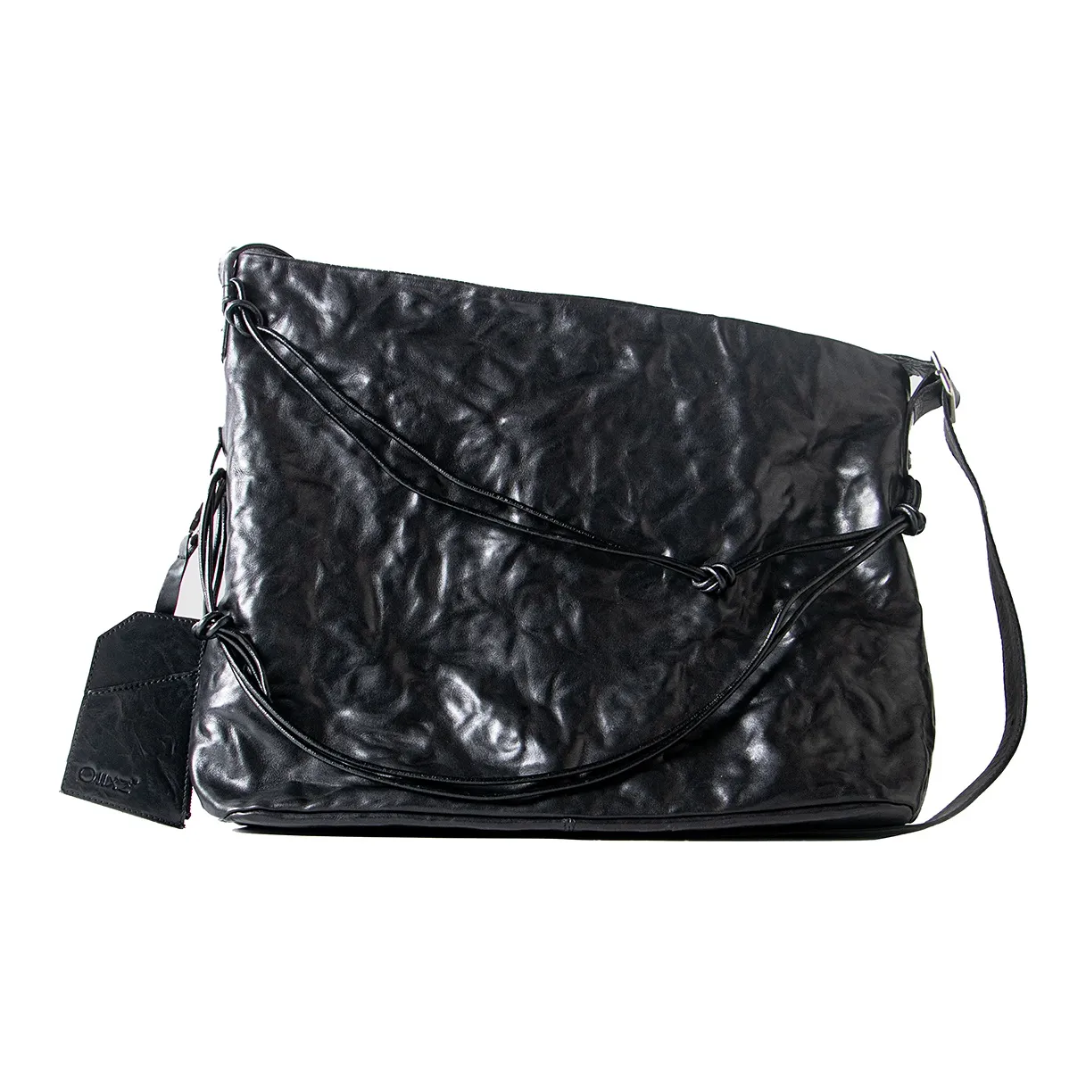 HUANXIANGZHE Сумка через плечо из коровьей кожи стандартная унисекс черная