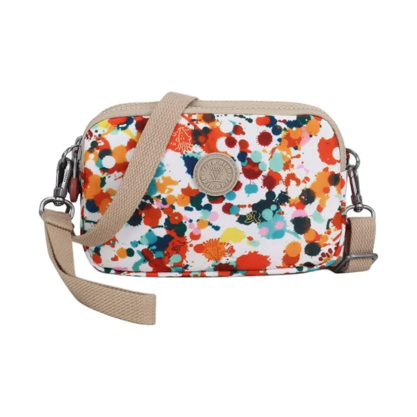 FIDO DIDO Oxford Маленькая квадратная сумка через плечо Женская сумка с кляксами чернил и цветочным дизайном