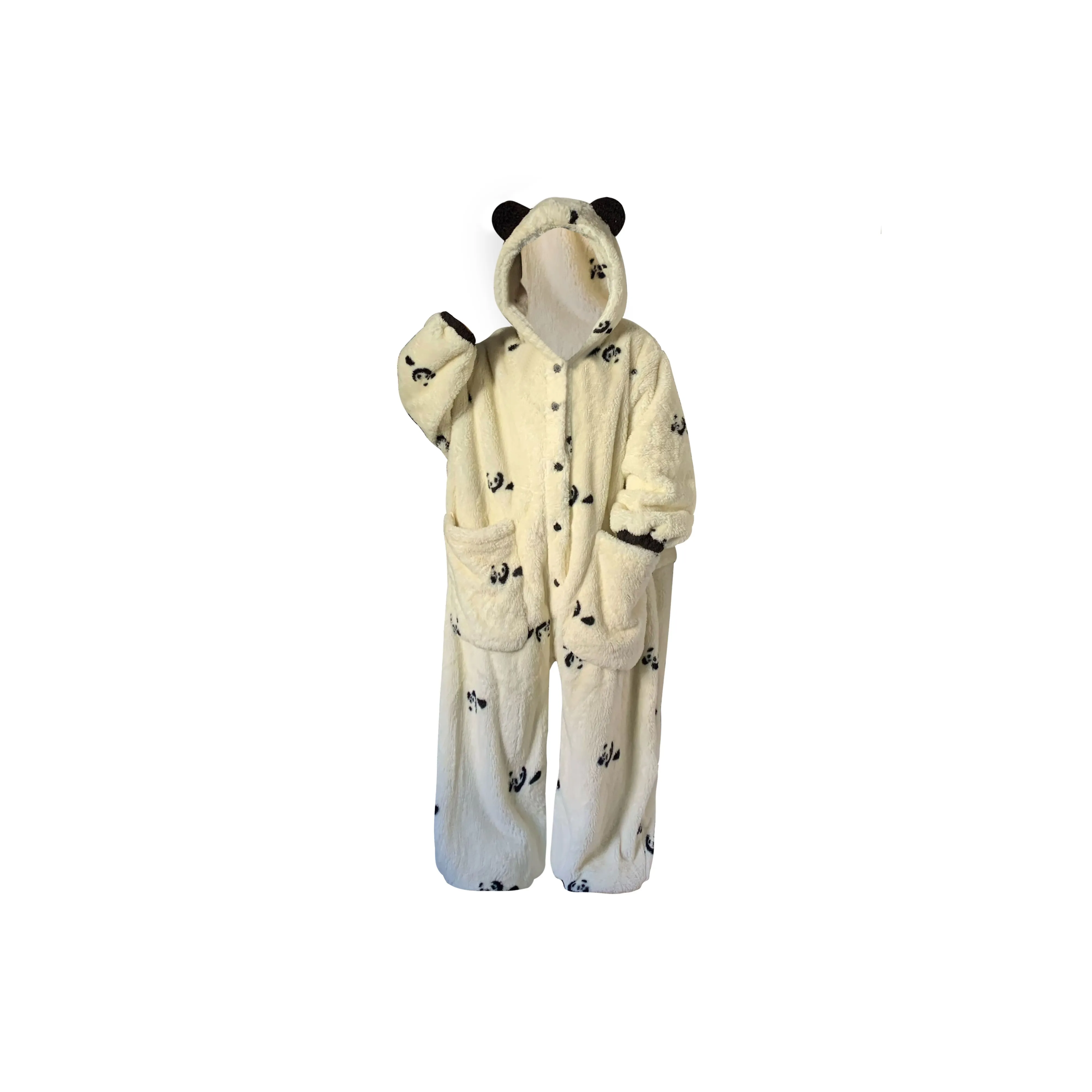 FOCOS STUDIO Cute Panda One Piece Sleep Robe Женское боди