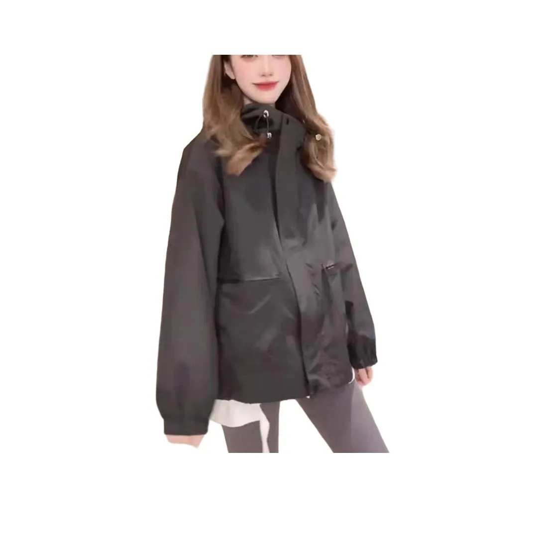 HAPG Черный [Двойной слой водонепроницаемая ткань] Женская куртка