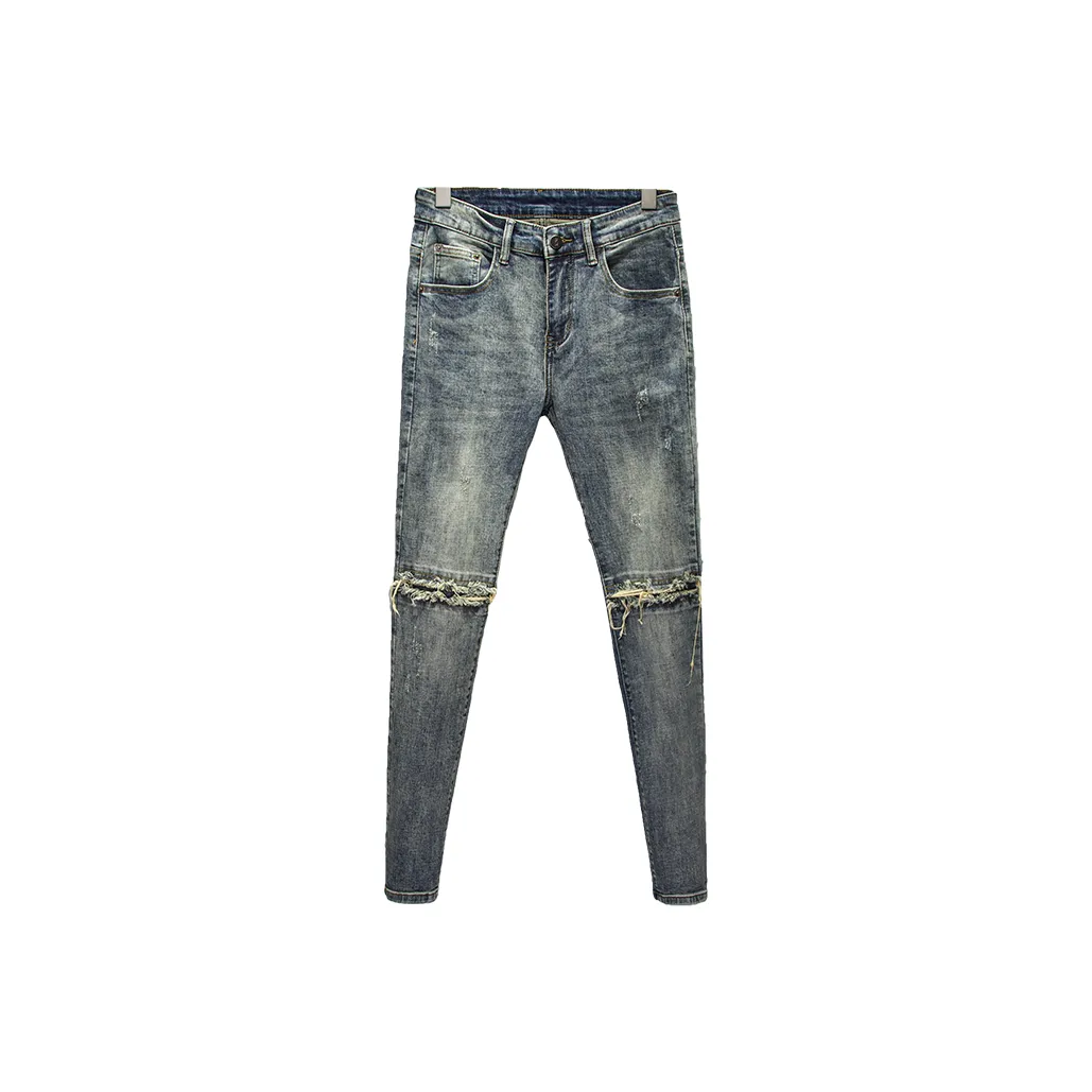 DABAISHA Выстиранные синие мужские джинсы