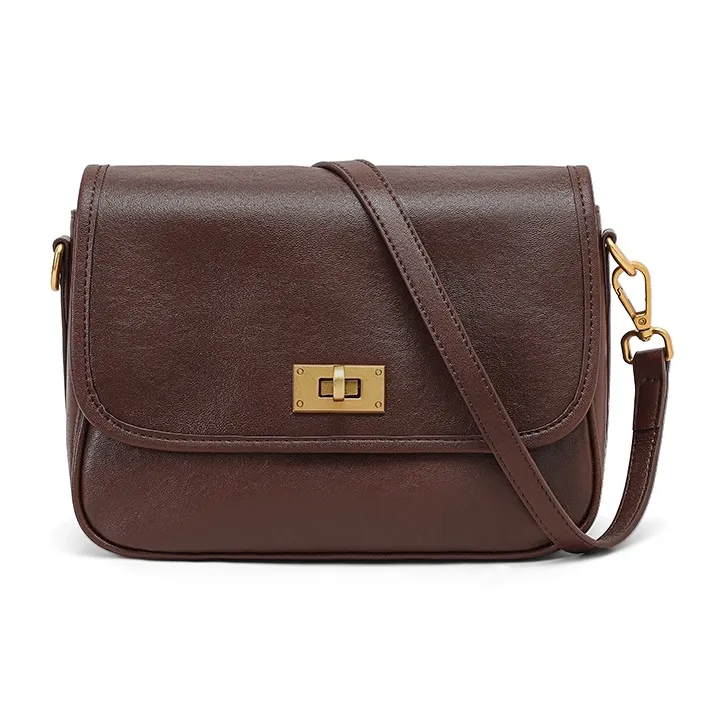 VINEY Сумка через плечо из коровьей кожи стандартная женская цвет какао-коричневый