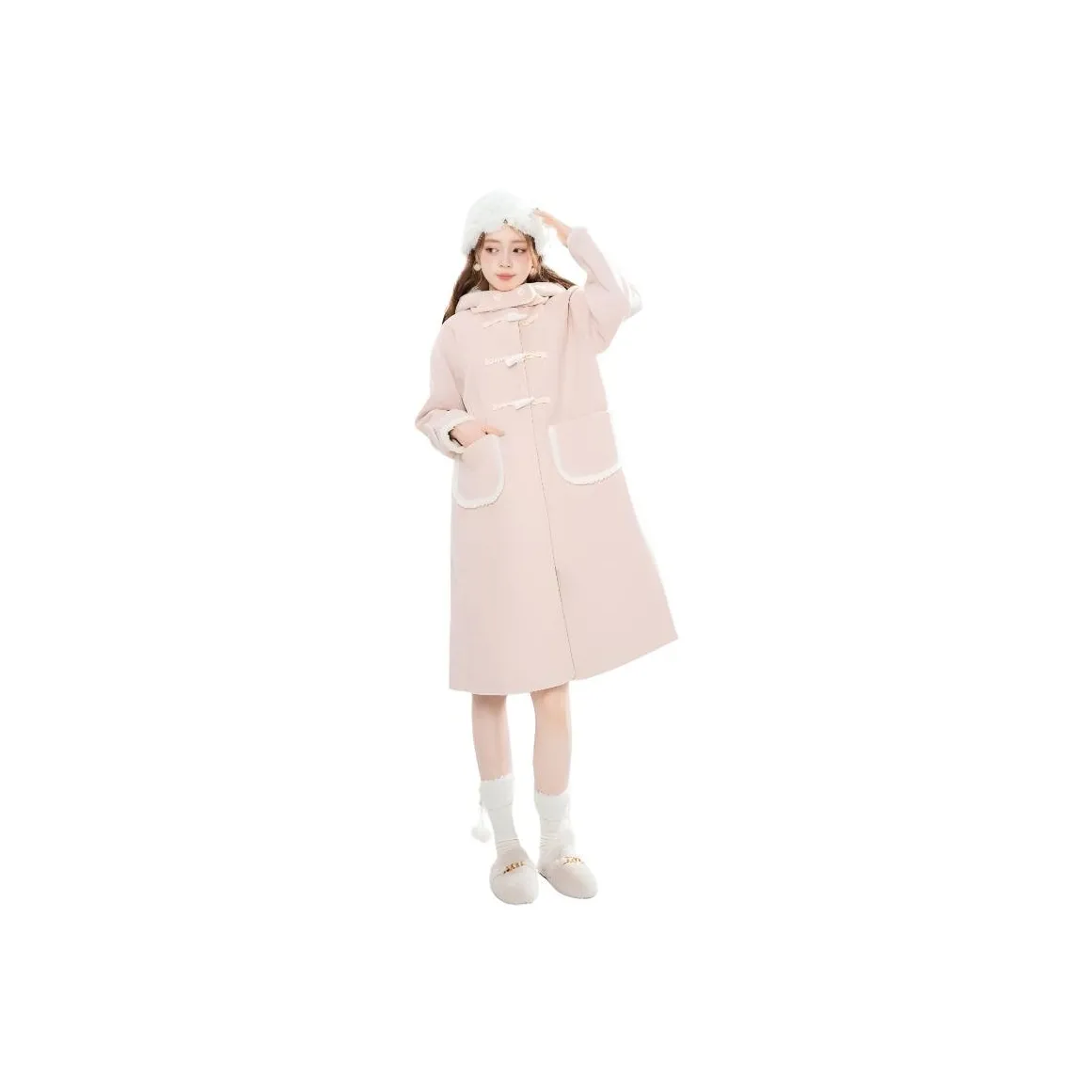 COHX Pink Women's Coat COHX Розовый Женский Пальто