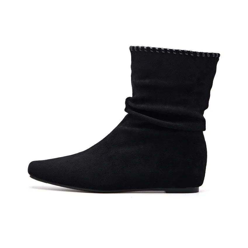 TRANOI Плиссированные ботинки-ботильоны с обхватом 3,5 см женские