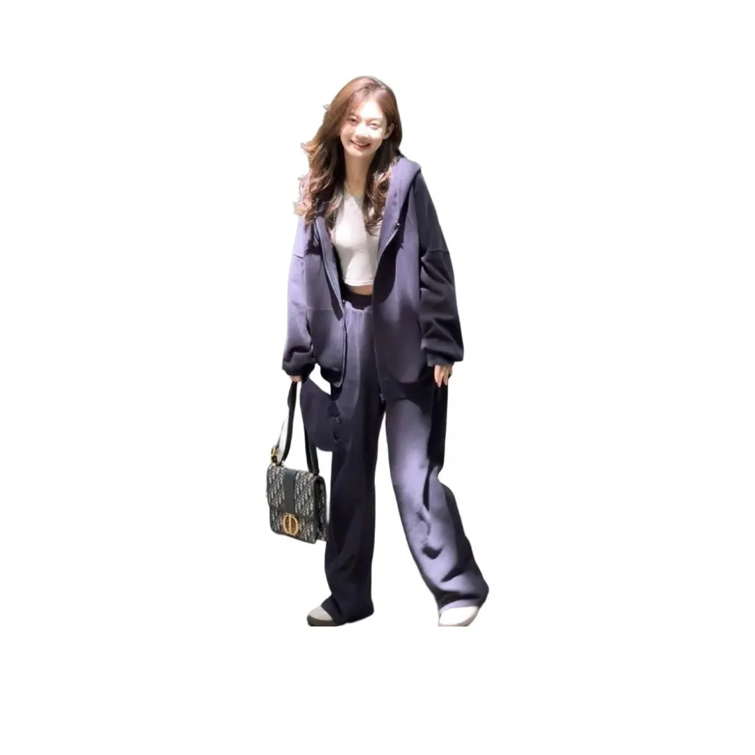 Dippanis Темно-синий свитшот + Брюки Унисекс Повседневные костюмы