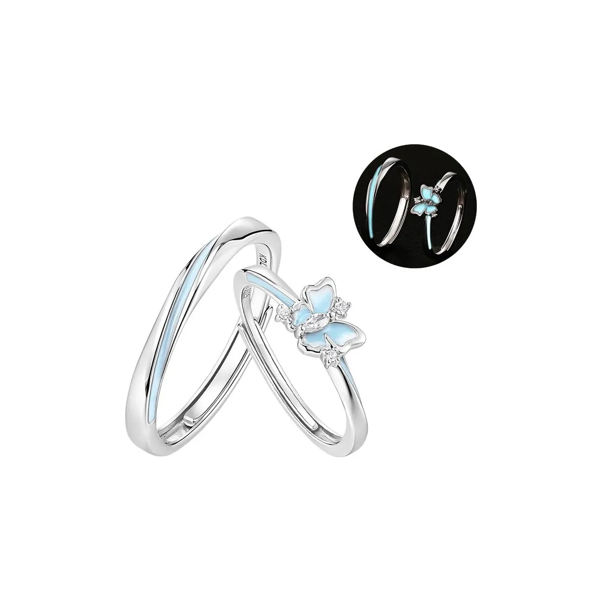 KADER Shimmering Butterfly Dance Series Rings Unisex