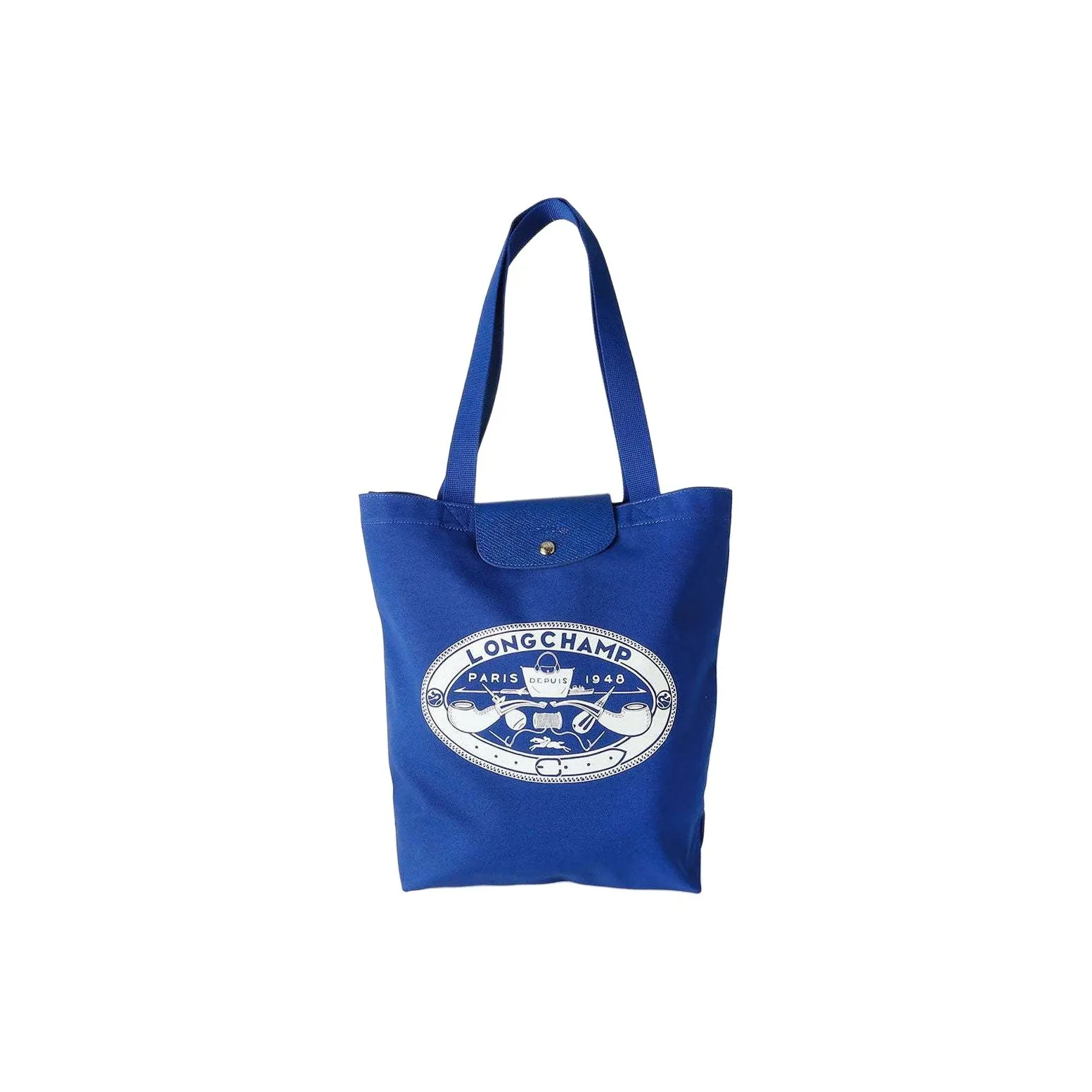 LONGCHAMP Le Pliage Collection Хлопок Тоут Сумка Сумка для покупок Сумка Сумка через плечо Средняя Унисекс Синий
