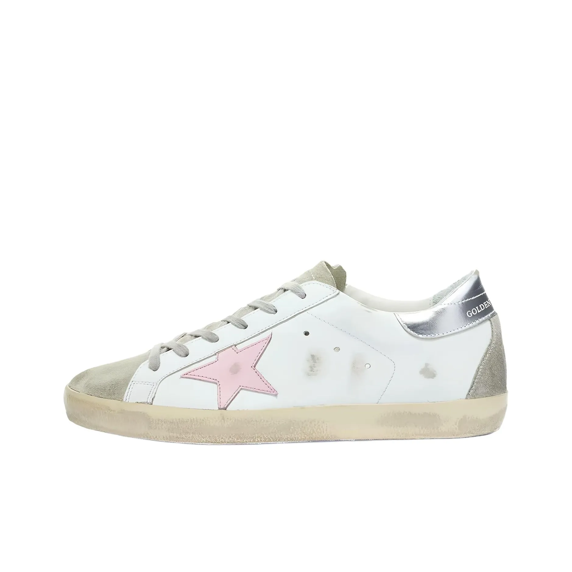 Golden Goose Super Star Skateboard Shoes Women's Low Top Pink/White
