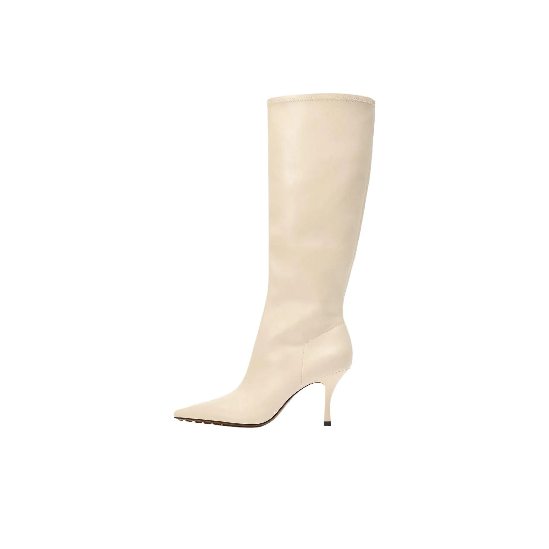 ZARA Колено Высокие сапоги 8 см Женские Белые