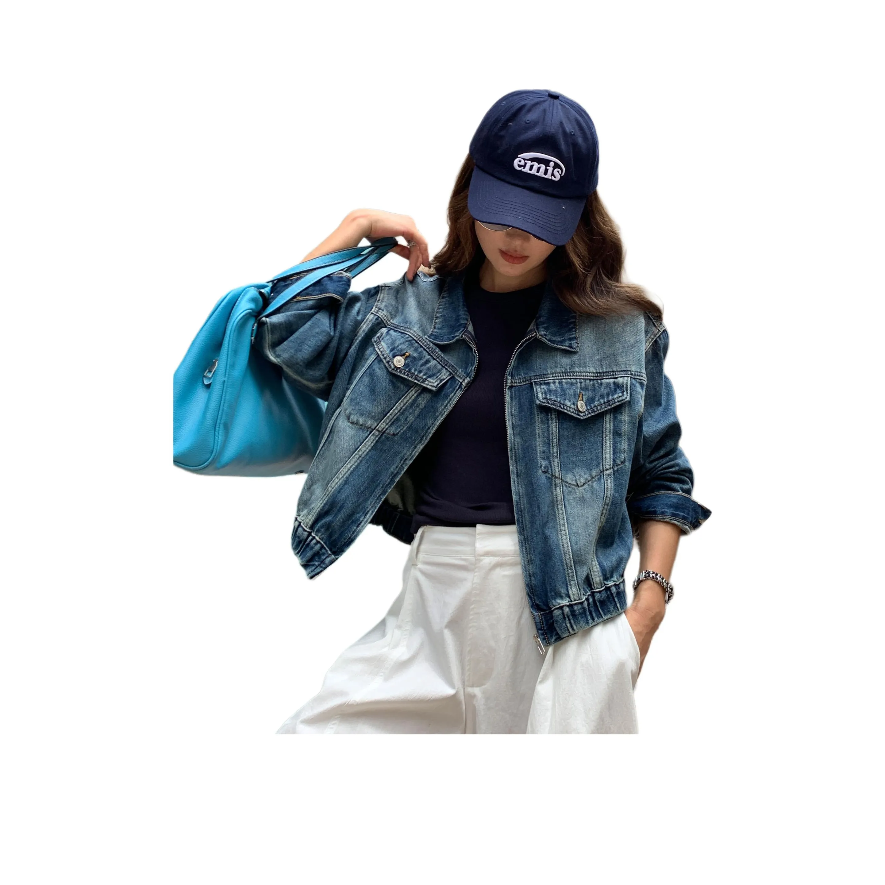 NANING9 Короткий деним пальто женские