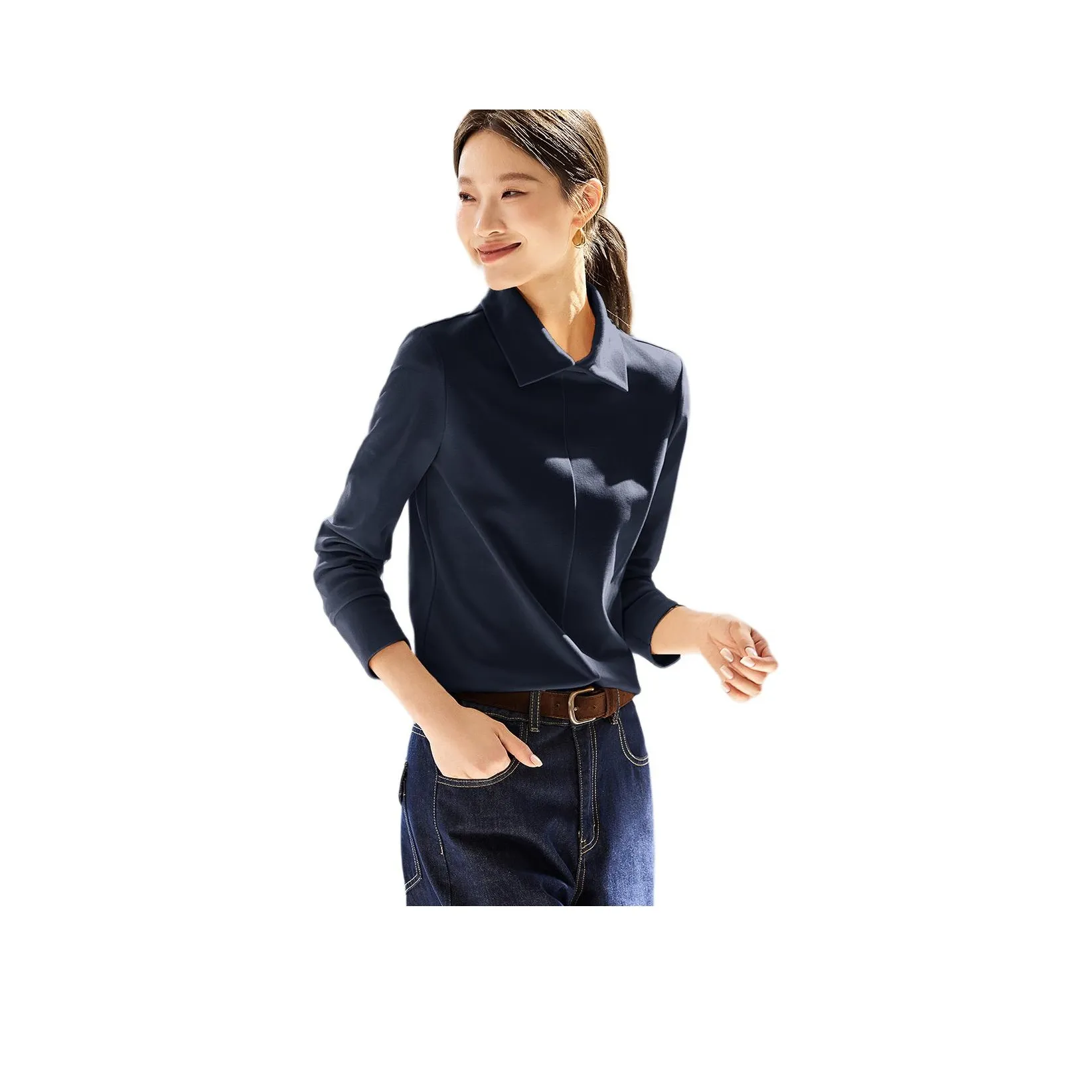 Mo Han Yi Mei Темно-синие женские рубашки