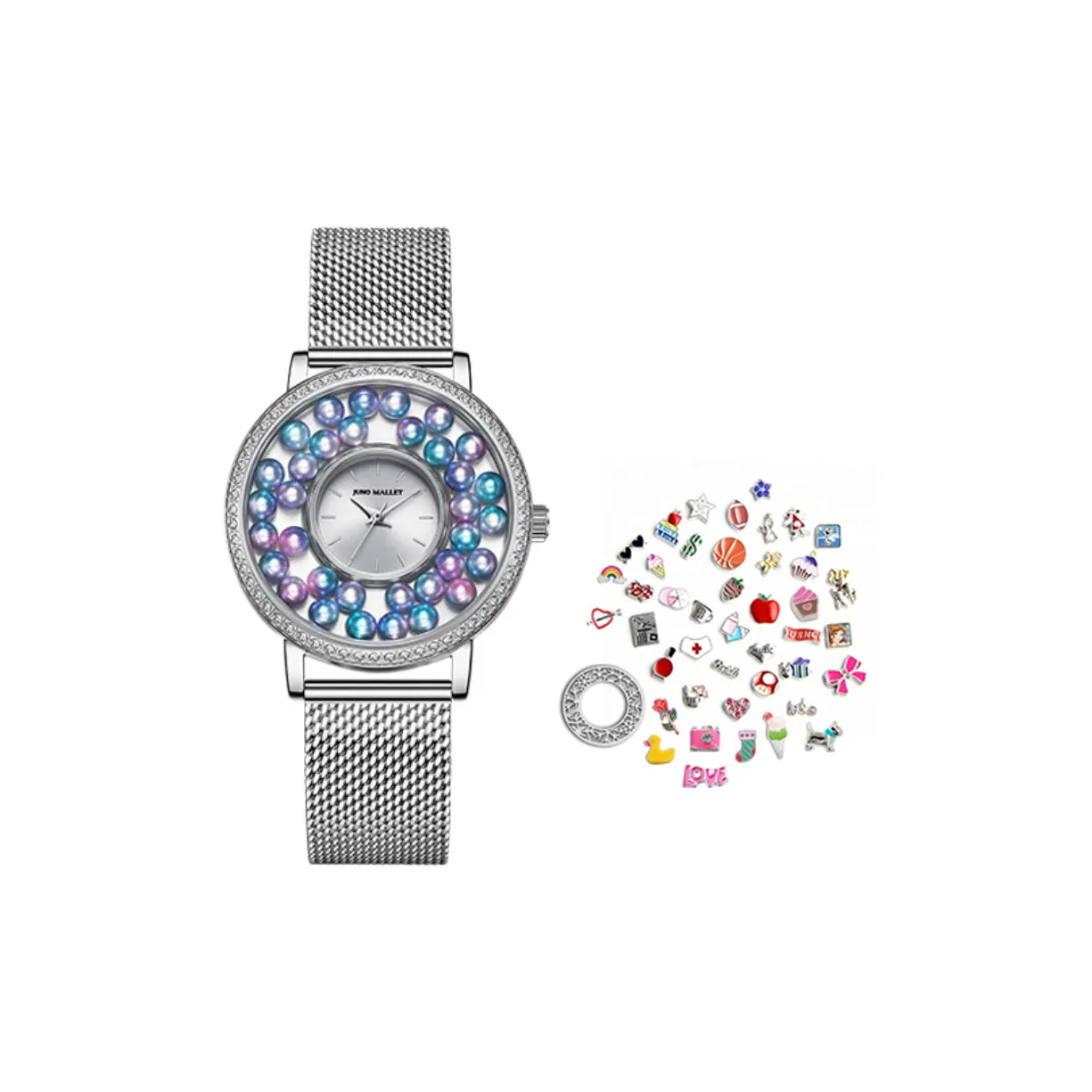 JUNO MALLET· Наручные часы Кварцевый механизм Нержавеющая сталь Ремешок Серебристый циферблат Женские часы