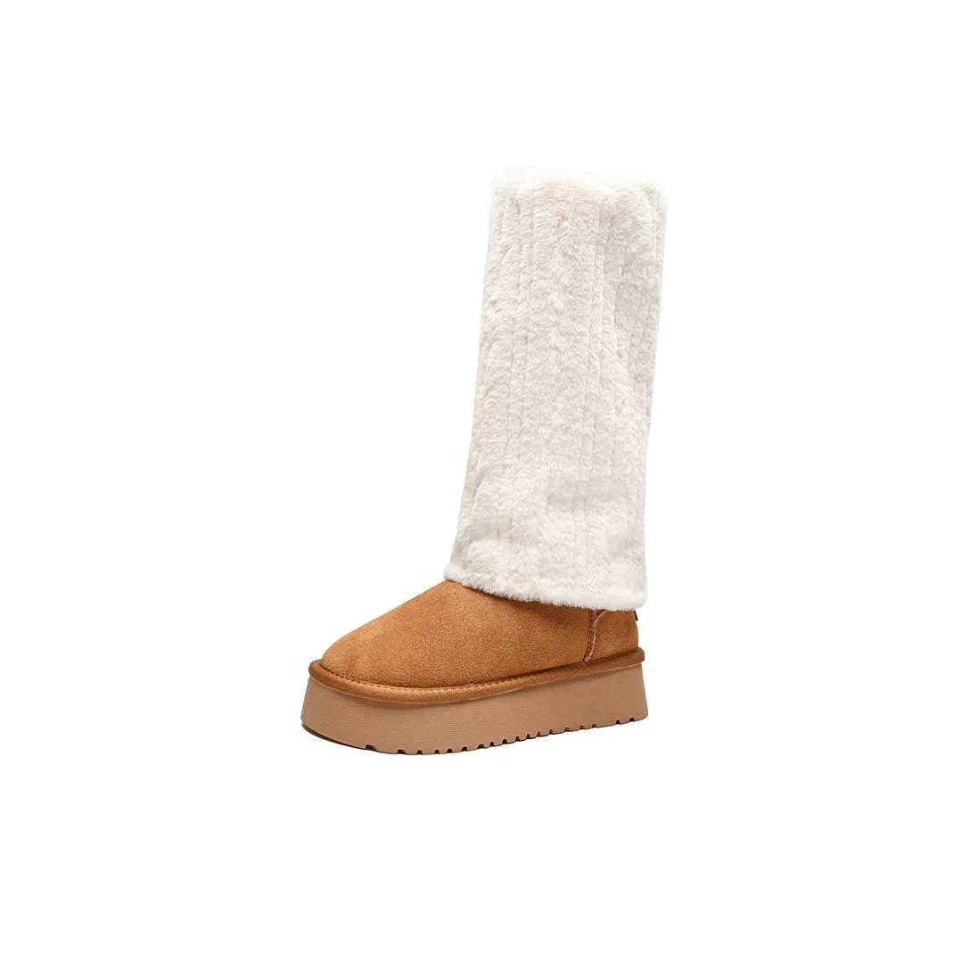 ZHR Исландские ботильоны визуально увеличивают рост устойчивые к истиранию женские сноубутсы Crew