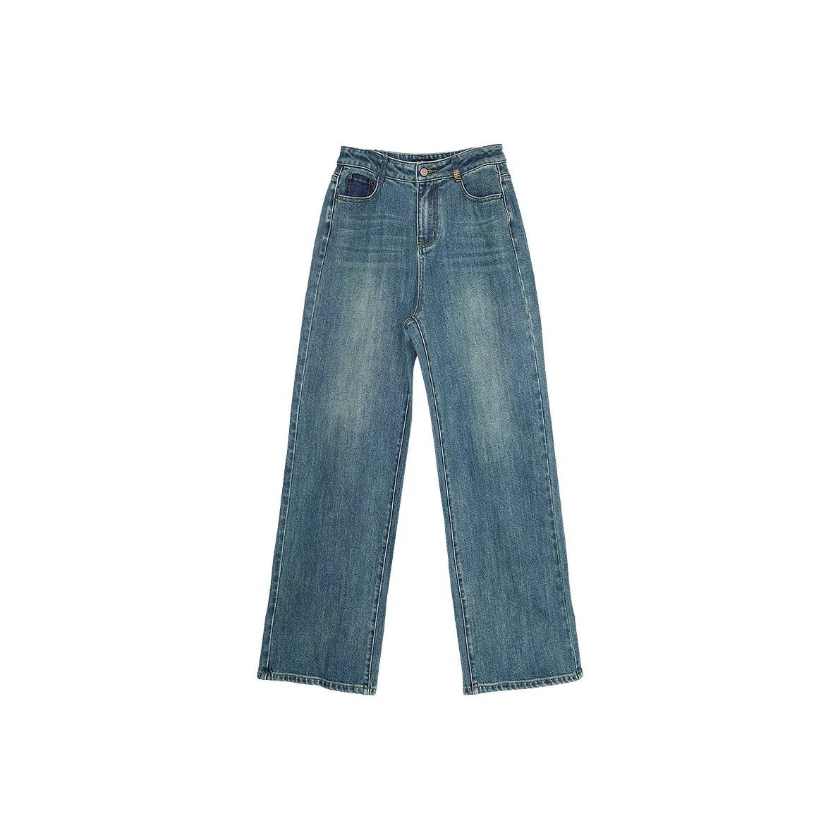 betu Baitu Оригинальные джинсовые брюки с прямым кроем HIGH RISE стиль для повседневных поездок весенне-осенний женские