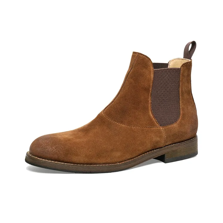SAINTNJORD Натуральная кожа ботильоны 12 см челси средний каблук мужской коричневый