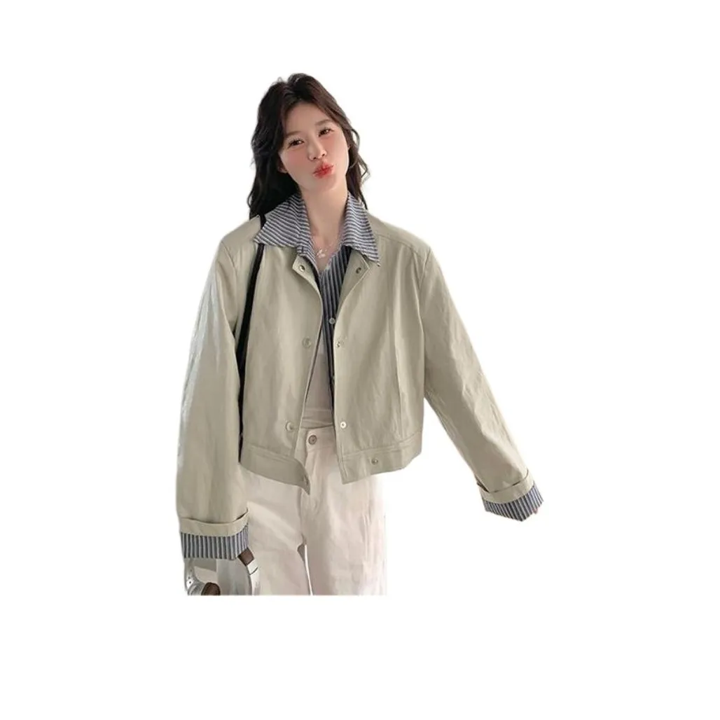 HAPG Светло-серый не кожа двойной слой с подкладкой женские куртки