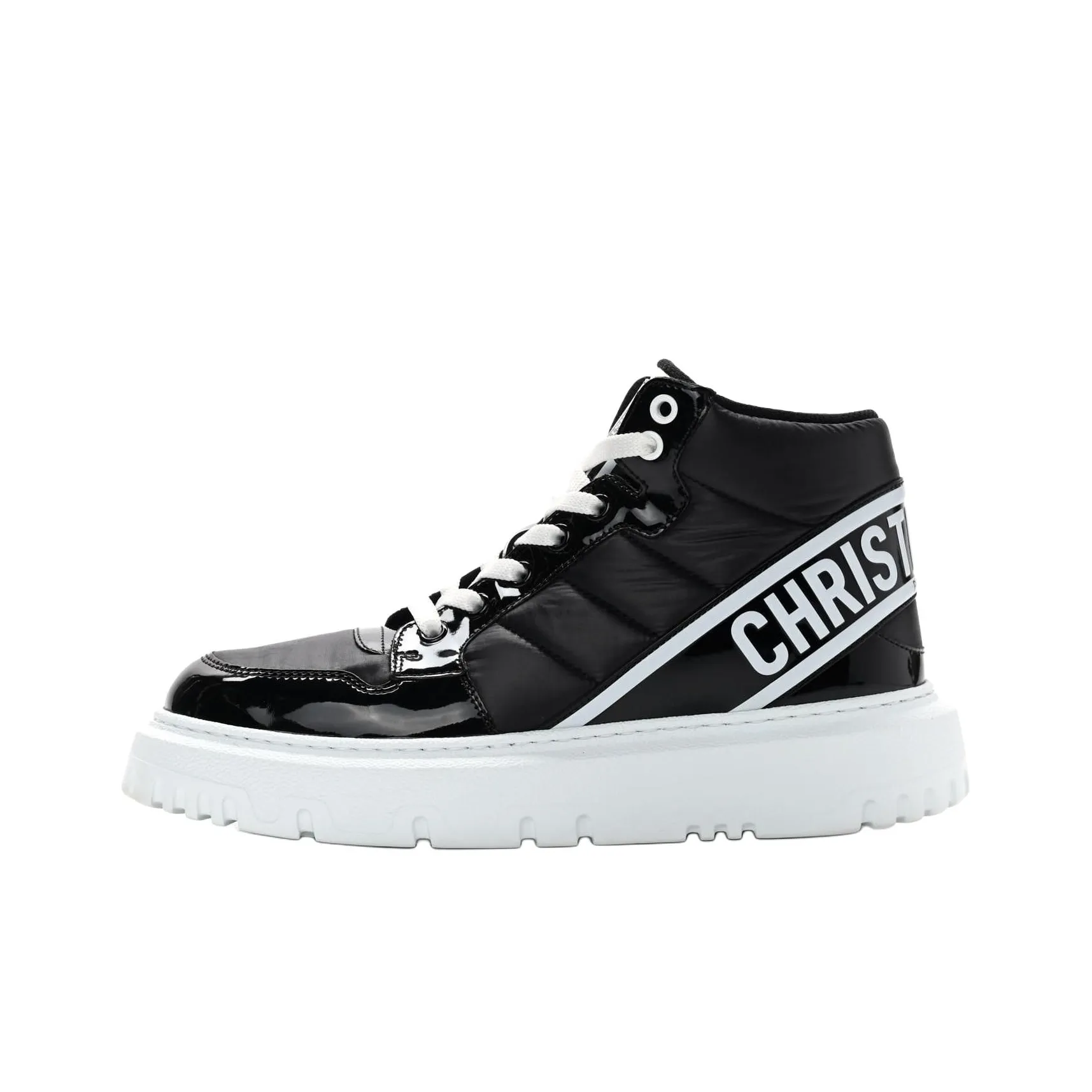 DIOR D Player Skateboard Shoes Women's High Top Black/White